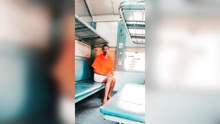 Sexy gay in train nude masterbate cumshot - 3 image