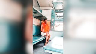 Sexy gay in train nude masterbate cumshot - 5 image