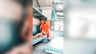 Sexy gay in train nude masterbate cumshot - 8 image