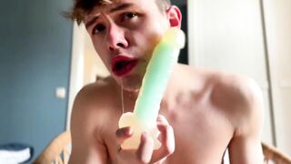 Hottest twink ever fucks himself with a big dildo and jerks off super hot - 3 image