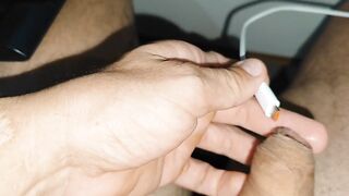 High-voltage charging plugged into the boy's cock makes him horny. - 4 image