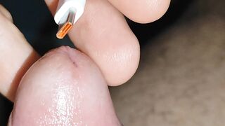 High-voltage charging plugged into the boy's cock makes him horny. - 5 image