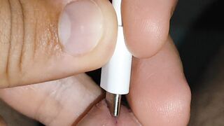 High-voltage charging plugged into the boy's cock makes him horny. - 7 image