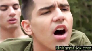 Raw Military men fucking outdoors