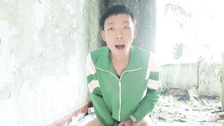 cute Asian boy Abandoned House Masturbation Cum eat cum - 4 image