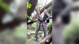 Hot couple fuck in the woods - 2 image