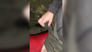 Huge biker dick on the street at night - 4 image