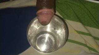 I came home and immediately released lots of cum inside the glass - 1 image