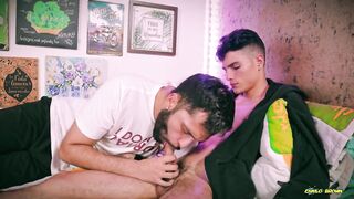 Camilo Brown Giving Intense Blowjob to Hot Twink Andres Zp Causing Massive Cumshots - 12 image
