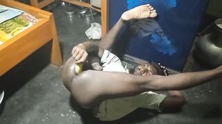 Indian gay boy fuking her big ass in cucumber  - 10 image