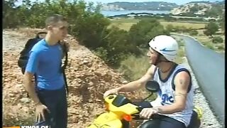 Horny Twink Gets His Ass Screwed by a Tattooed Guy Outside After Bringing Him Home