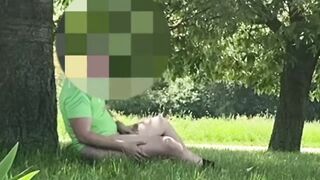 Huge cumshot in public, risky masturbation - 14 image