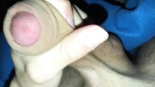 Jerking off my huge cock during night - 4 image