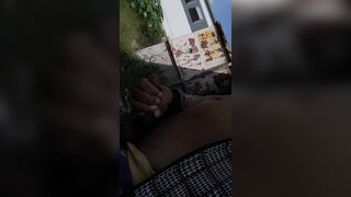 Outdoor cum man big thick penis comes squirting in open field - 14 image