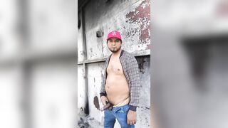 Outdoor cum man big thick penis comes squirting in open field - 4 image