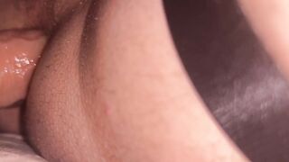 Big cock Solo Skinny twink boy crossdresser self-fuck close up with a realistic dildo anal masturbation - 14 image