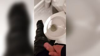 Jizz off on leather biker pants - 9 image