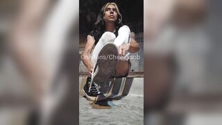 Femboy struts and flashes in public in vegas - 14 image