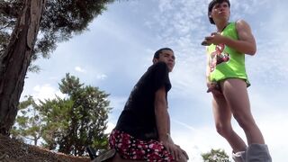 Two Sexy Athletic Guys Have Oral Sex in a Park Public Place - 9 image