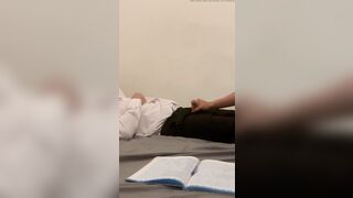 Teacher and student. Old teacher gets first time helping hand from young 18 virgin student handjob with big hot cum. - 8 image