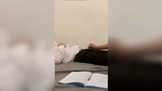 Teacher and student. Old teacher gets first time helping hand from young 18 virgin student handjob with big hot cum. - 9 image