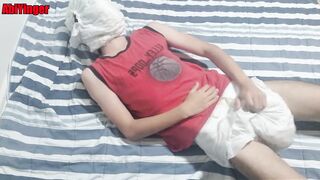 Diaper Masked Boy 18+ Jerking Off and Cumming - 14 image