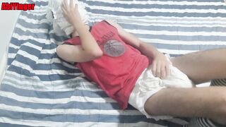 Diaper Masked Boy 18+ Jerking Off and Cumming - 4 image