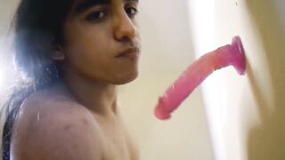 I oil my ass and masturbate it with my black vibrator