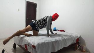 THE SCANDALOUS VIDEO OF MY DIRTY STEPSON!! HE HAD NO ONE TO FUCK AT HOME AND HE HAD SEX WITH THE INFLATED CONDOM. - 1 image