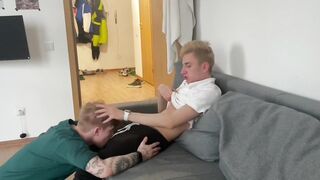 gave my stepbrother a deep blowjob and licked his cum - 5 image