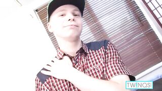 Skinny Blonde Twink James T Fingers His Butt And Cumshots!