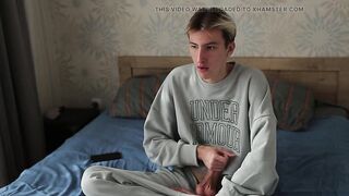 Two sweet twinks seduced a student with a big dick into sex - 8 image