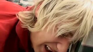Blonde haired twink getting ass spanked and spanking back