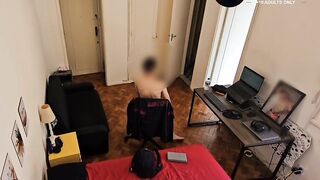 Twink giving it to the coach in the college dorm - 4 image