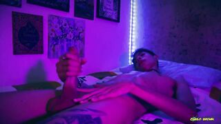 Magic C Jerking His Big Twink Cock Results in Lots of Precum and Thick Cum Loads - 12 image