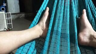 Hot Latino jerks off his long thick cock at his friend's house - 1 image