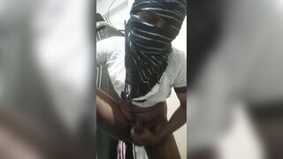 Crossdresser Wears Bra and Scarf - 5 image