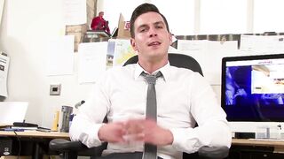 Tired from work in the office and ready to stroke a cock to - 15 image