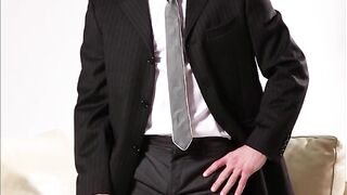 Tired from work in the office and ready to stroke a cock to - 5 image