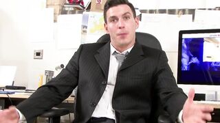 Tired from work in the office and ready to stroke a cock to - 6 image