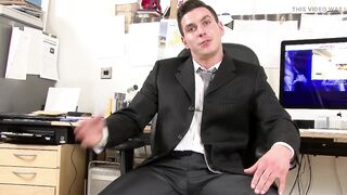 Tired from work in the office and ready to stroke a cock to - 7 image