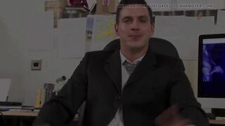 Tired from work in the office and ready to stroke a cock to - 8 image