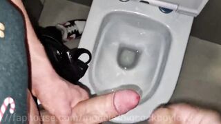 Handsome passerby in a shopping mall sucks a man's huge cock toilette with cum! - 13 image