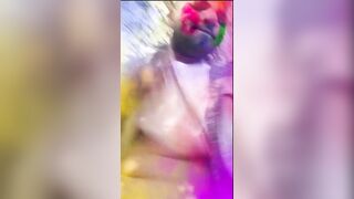 Holi bhabhi ke saath jungle mein lathmar holi #happyholi - 12 image