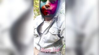 Holi bhabhi ke saath jungle mein lathmar holi #happyholi - 4 image