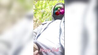 Holi bhabhi ke saath jungle mein lathmar holi #happyholi - 6 image