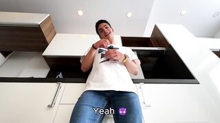 College Make Cumshoot Before Work Out - 3 image