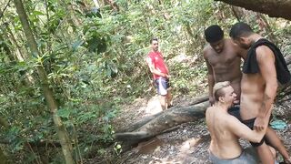 Males taking turns fucking each other in the bush - 4 image