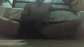 Cute horny stepson masturbates on the bedroom floor - 5 image