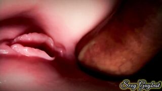 very close-up cock enters my secretary wet holes - 12 image